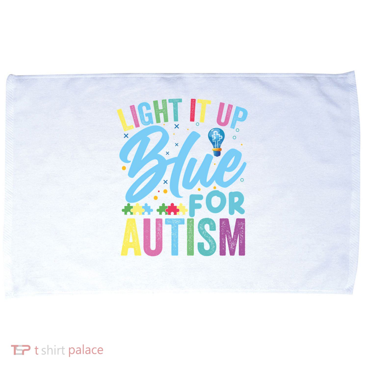 Light It Up Blue Autism Awareness Sweat Microfiber Hand Towel