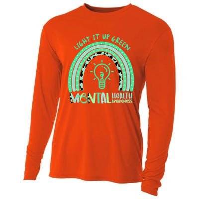 Light It Up Green Tal Health Awareness Rainbow End Stigma Gift Cooling Performance Long Sleeve Crew