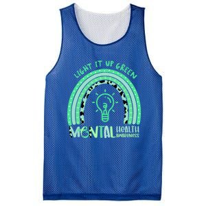 Light It Up Green Tal Health Awareness Rainbow End Stigma Gift Mesh Reversible Basketball Jersey Tank