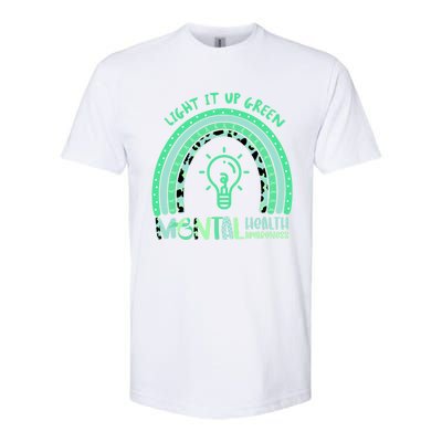 Light It Up Green Tal Health Awareness Rainbow End Stigma Gift Softstyle CVC T-Shirt