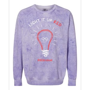 Light It Up Red Instead Acceptance Of Autism Gift Colorblast Crewneck Sweatshirt