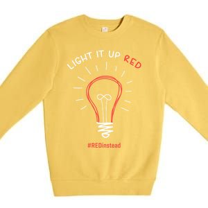 Light It Up Red Instead Acceptance Of Autism Gift Premium Crewneck Sweatshirt