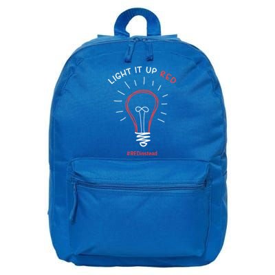 Light It Up Red Instead Acceptance Of Autism Gift 16 in Basic Backpack