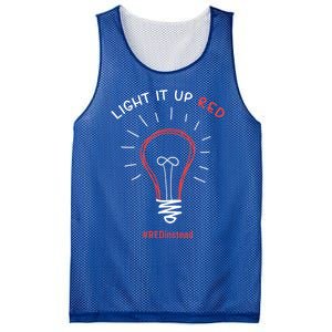 Light It Up Red Instead Acceptance Of Autism Gift Mesh Reversible Basketball Jersey Tank