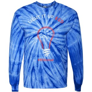 Light It Up Red Instead Acceptance Of Autism Gift Tie-Dye Long Sleeve Shirt