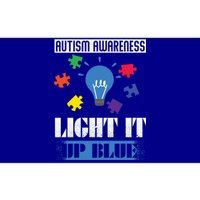 Light It Up Blue Autism Awareness Ribbon Puzzle Pieces Gift Bumper Sticker