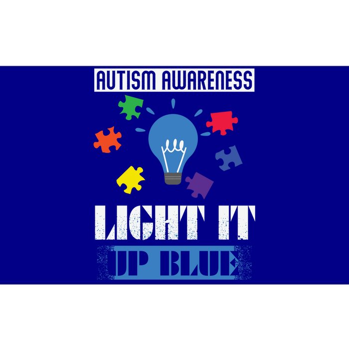 Light It Up Blue Autism Awareness Ribbon Puzzle Pieces Gift Bumper Sticker