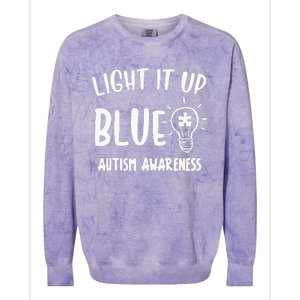 Light It Up Blue Autism I Wear Blue For Warrior Colorblast Crewneck Sweatshirt