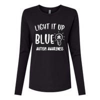 Light It Up Blue Autism I Wear Blue For Warrior Womens Cotton Relaxed Long Sleeve T-Shirt