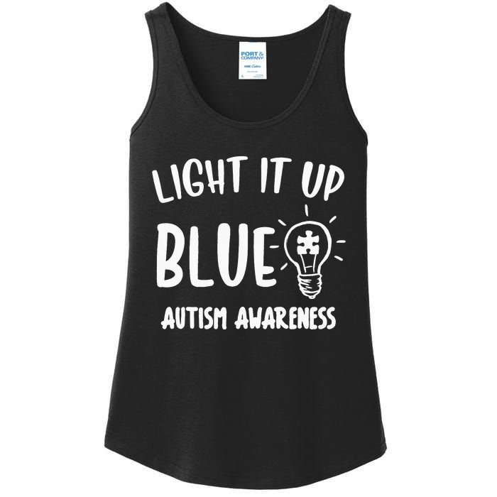 Light It Up Blue Autism I Wear Blue For Warrior Ladies Essential Tank