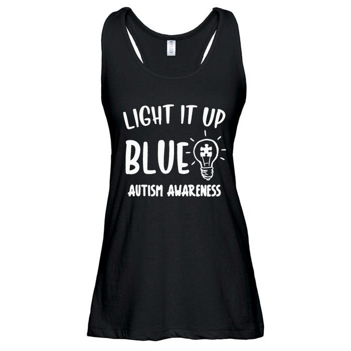 Light It Up Blue Autism I Wear Blue For Warrior Ladies Essential Flowy Tank