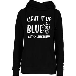 Light It Up Blue Autism I Wear Blue For Warrior Womens Funnel Neck Pullover Hood