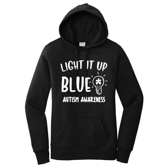 Light It Up Blue Autism I Wear Blue For Warrior Women's Pullover Hoodie