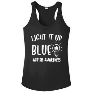 Light It Up Blue Autism I Wear Blue For Warrior Ladies PosiCharge Competitor Racerback Tank