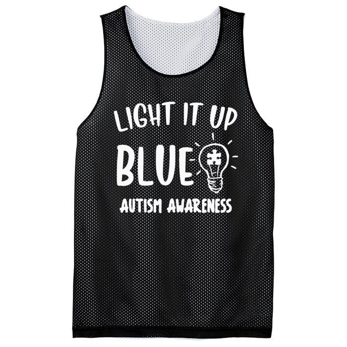 Light It Up Blue Autism I Wear Blue For Warrior Mesh Reversible Basketball Jersey Tank