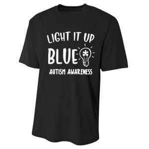 Light It Up Blue Autism I Wear Blue For Warrior Performance Sprint T-Shirt