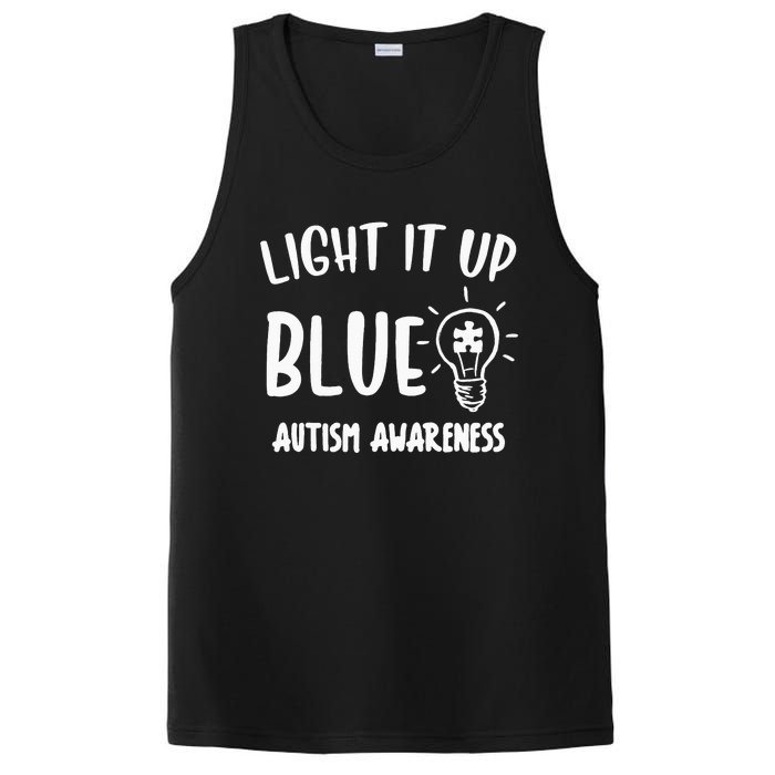 Light It Up Blue Autism I Wear Blue For Warrior PosiCharge Competitor Tank