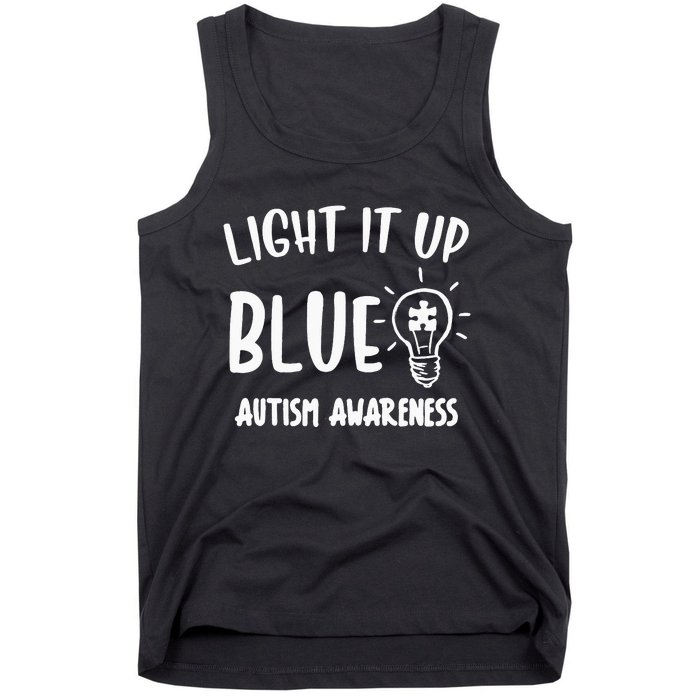 Light It Up Blue Autism I Wear Blue For Warrior Tank Top