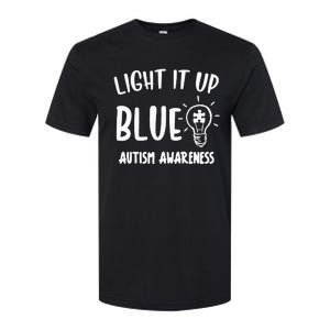 Light It Up Blue Autism I Wear Blue For Warrior Softstyle CVC T-Shirt