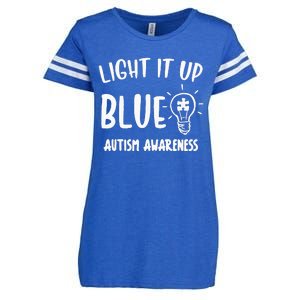 Light It Up Blue Autism I Wear Blue For Warrior Enza Ladies Jersey Football T-Shirt