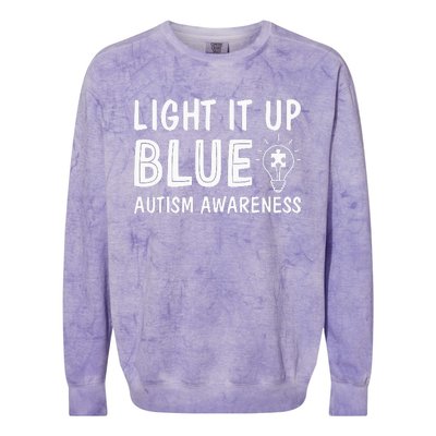 Light It Up Blue Autism I Wear Blue Colorblast Crewneck Sweatshirt