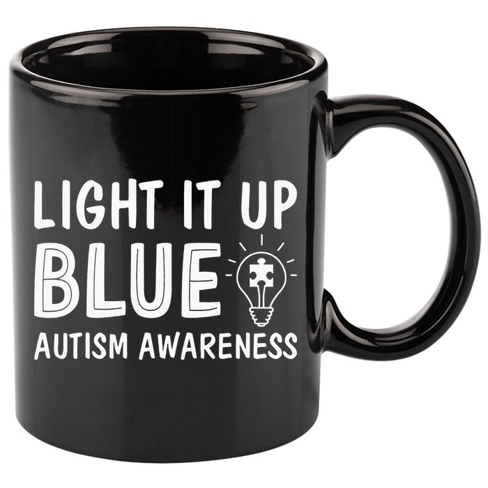 Light It Up Blue Autism I Wear Blue 11oz C Handle Ceramic Mug
