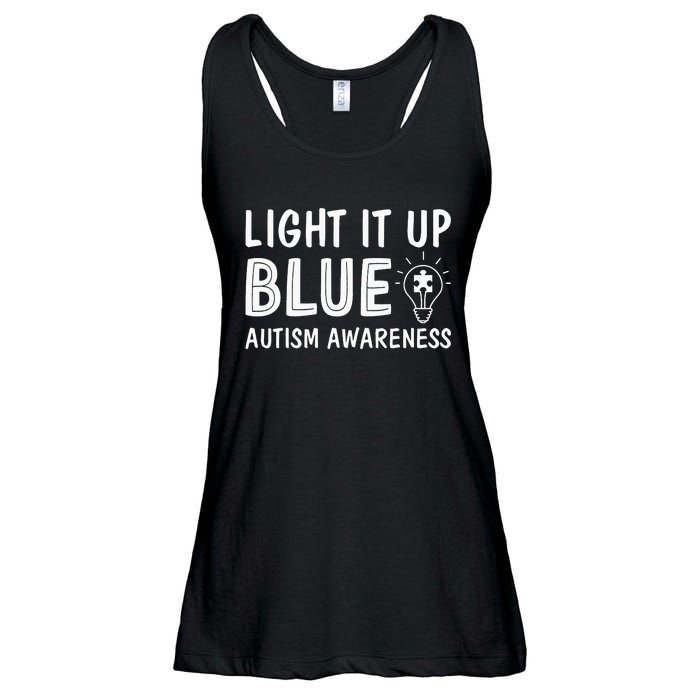 Light It Up Blue Autism I Wear Blue Ladies Essential Flowy Tank