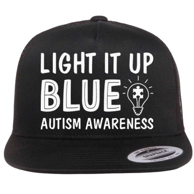 Light It Up Blue Autism I Wear Blue Flatbill Hat