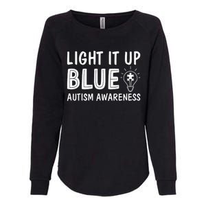 Light It Up Blue Autism I Wear Blue Womens California Wash Sweatshirt