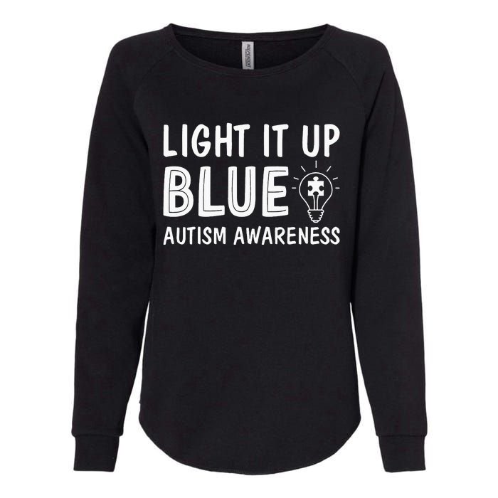 Light It Up Blue Autism I Wear Blue Womens California Wash Sweatshirt