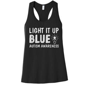 Light It Up Blue Autism I Wear Blue Women's Racerback Tank