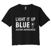 Light It Up Blue Autism I Wear Blue Women's Crop Top Tee