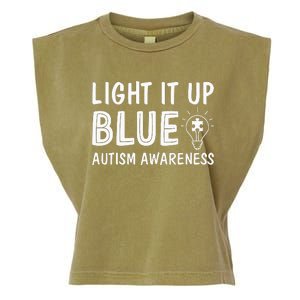 Light It Up Blue Autism I Wear Blue Garment-Dyed Women's Muscle Tee