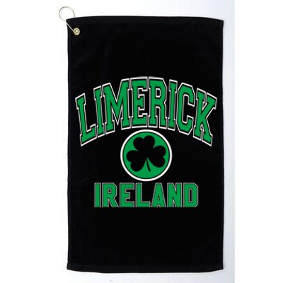 Limerick Ireland Varsity Style Shamrock Green Print Cool Gift Platinum Collection Golf Towel