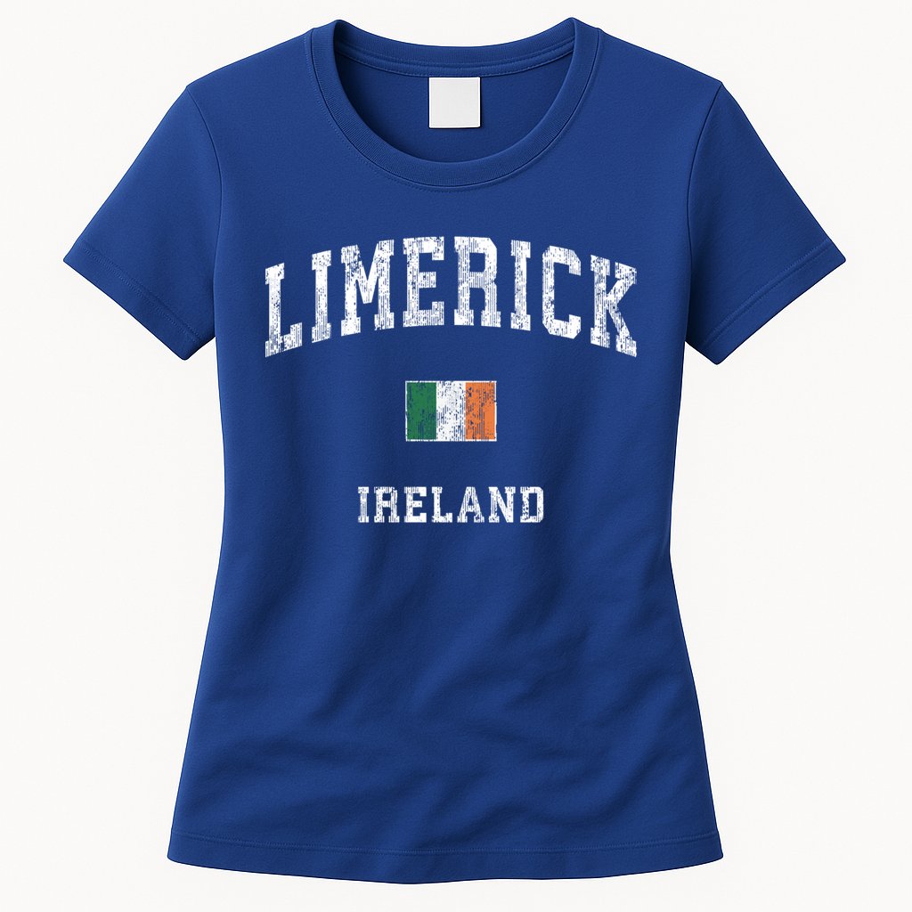 Limerick Ireland Vintage Athletic Sports Design Meaningful Gift Womens T-Shirt