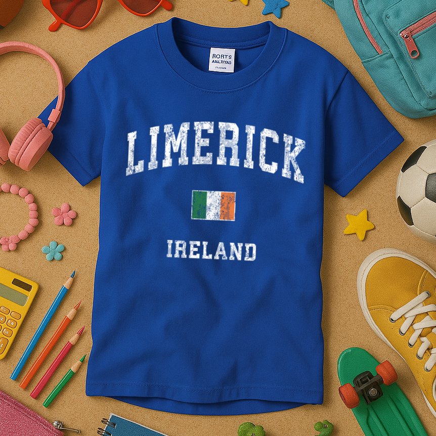 Limerick Ireland Vintage Athletic Sports Design Meaningful Gift Kids T-Shirt