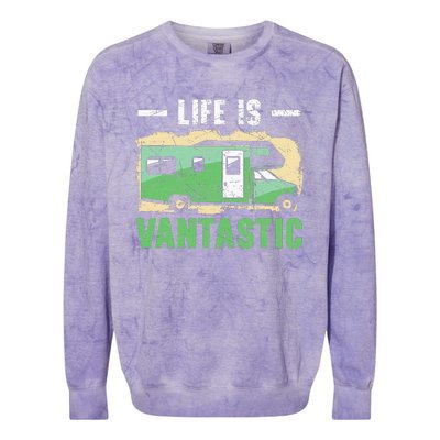 Life Is Vantastic RV Camp Van funny Camping Lover Colorblast Crewneck Sweatshirt