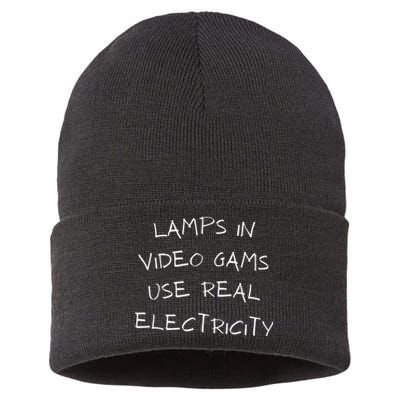 Lamps In Video Games Use Real Electricity Sustainable Knit Beanie