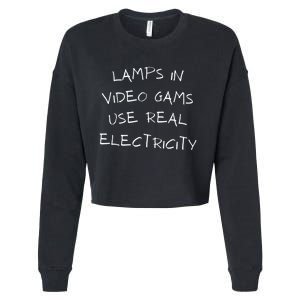 Lamps In Video Games Use Real Electricity Cropped Pullover Crew