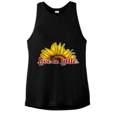 Live A Little Sunflower Ladies PosiCharge Tri-Blend Wicking Tank