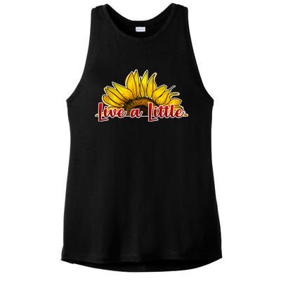 Live A Little Sunflower Ladies PosiCharge Tri-Blend Wicking Tank