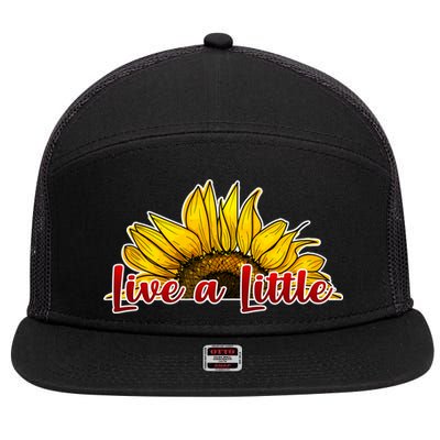 Live A Little Sunflower 7 Panel Mesh Trucker Snapback Hat