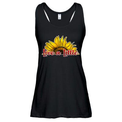 Live A Little Sunflower Ladies Essential Flowy Tank