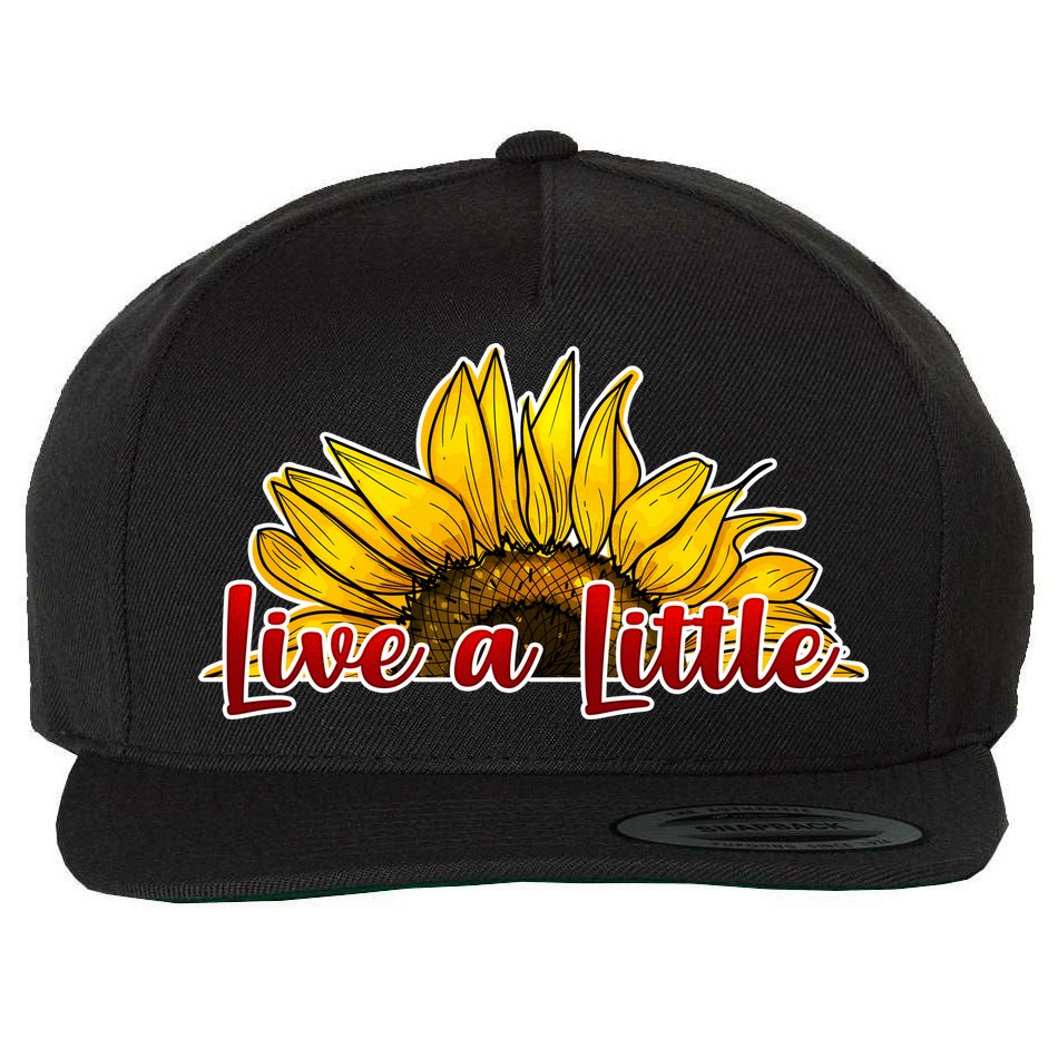 Live A Little Sunflower Wool Snapback Cap