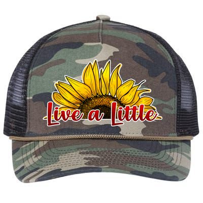 Live A Little Sunflower Retro Rope Trucker Hat Cap