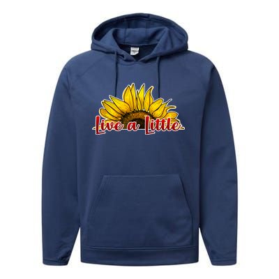 Live A Little Sunflower Performance Fleece Hoodie