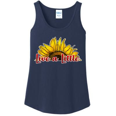 Live A Little Sunflower Ladies Essential Tank