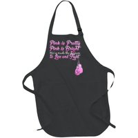 Live And Fight Pink Breast Cancer Full-Length Apron With Pockets