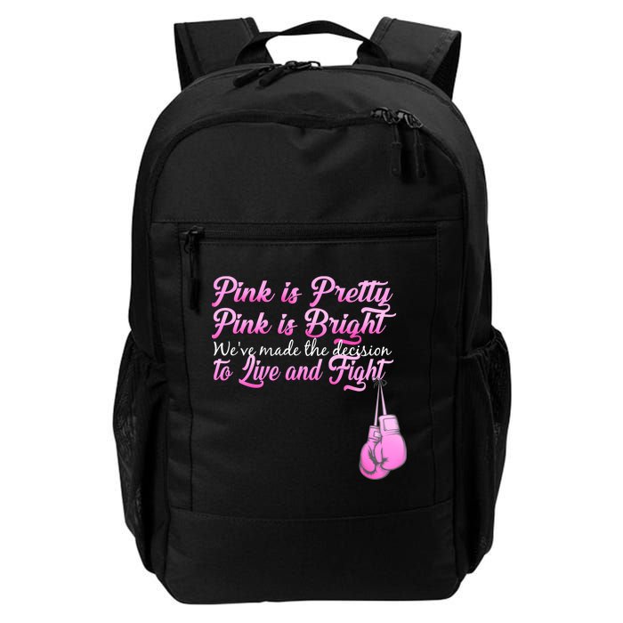 Live And Fight Pink Breast Cancer Daily Commute Backpack