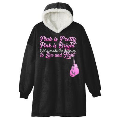 Live And Fight Pink Breast Cancer Hooded Wearable Blanket